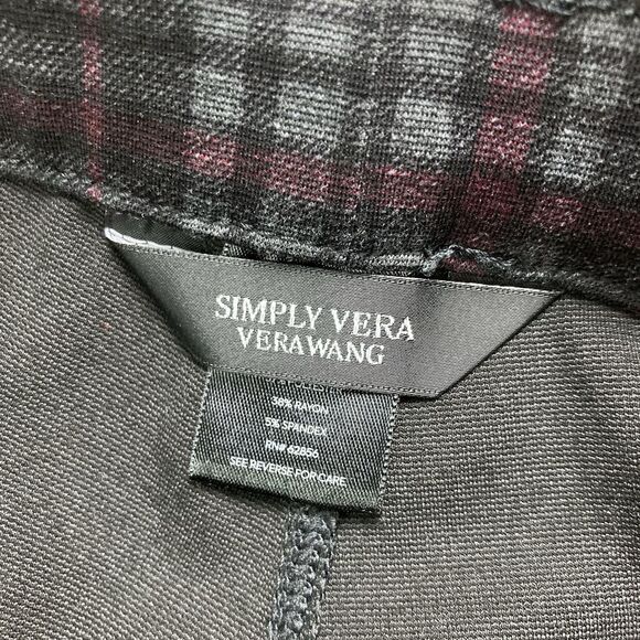 Simply Vera Wang Sz Medium Plaid Purple Leggings Pull On Pants Stretch Punk NWOT - Picture 2 of 6